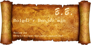 Bolgár Benjámin névjegykártya