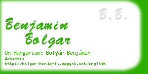 benjamin bolgar business card